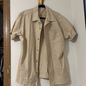 Tan short-sleeve button up